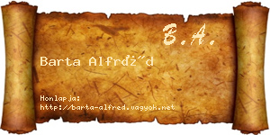 Barta Alfréd névjegykártya