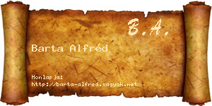 Barta Alfréd névjegykártya