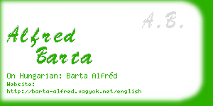 alfred barta business card